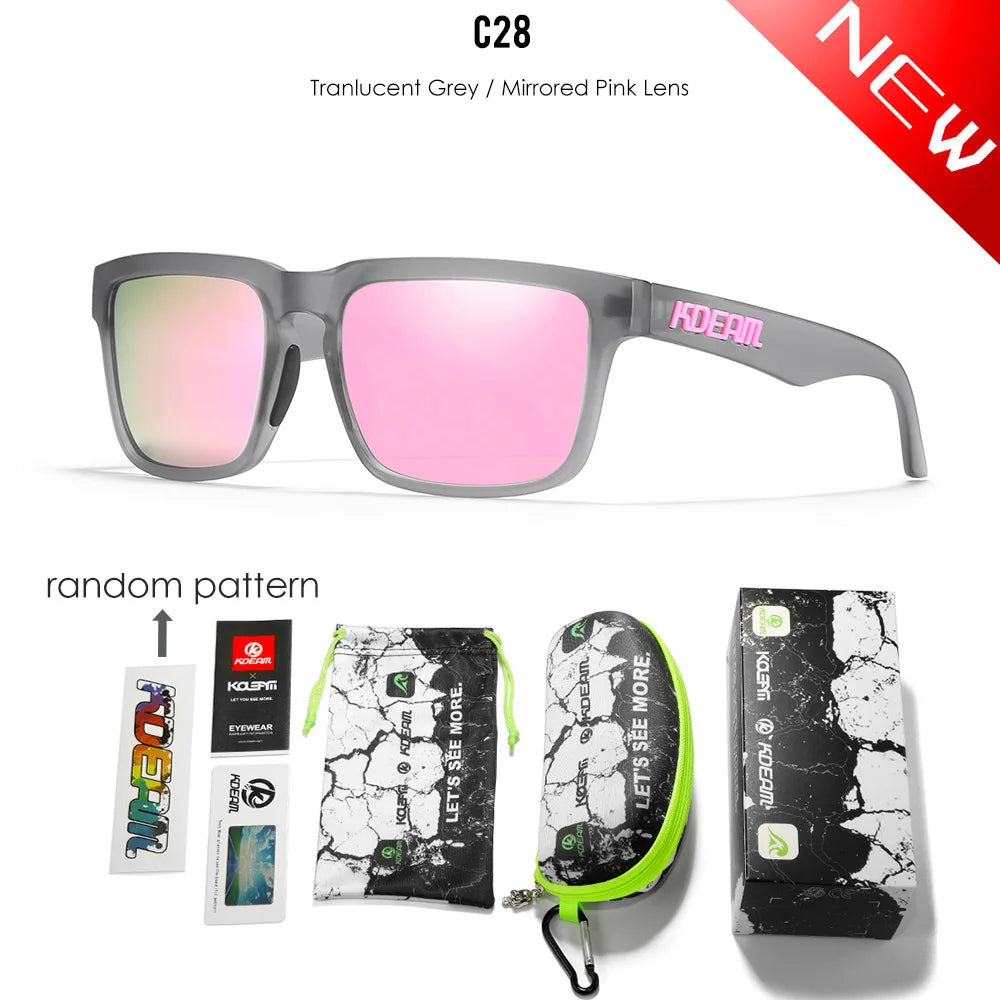 KDEAM All Black Men's Sunglasses Polarized And UV400 Protection Lens Driving Fishing Glasses Mirror With Complete Package