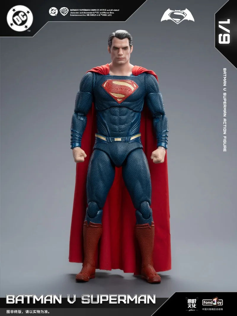 In Stock Fondjoy Batman VS Superman 1:9 Scale Action Figure Set DC Comics Movie Authentic Interchangeable Heads Boys Gifts Model