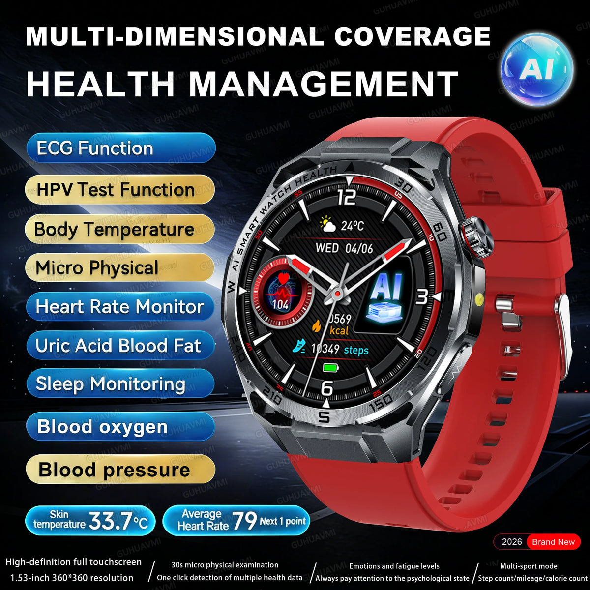 ECG+PPG Advanced Health Smart Watch for Men & Women