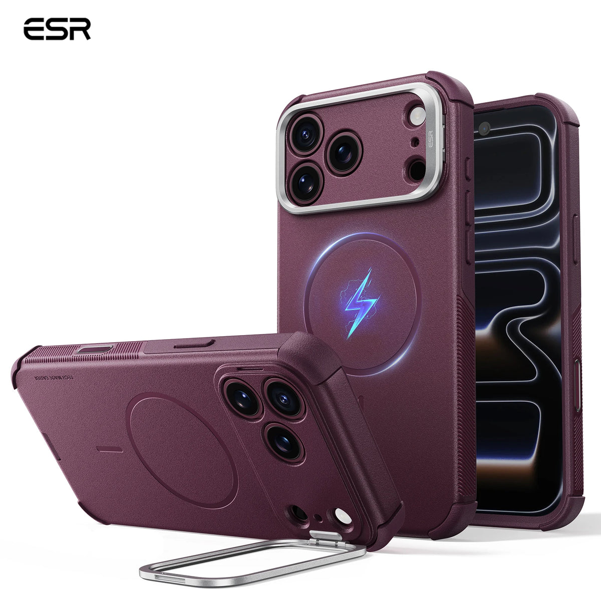 ESR Magnetic iPhone Case with Adjustable Stash Stand