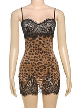 Lace Spaghetti Strap Cotton Mini Dress