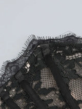 Strapless Lace Mini Dress – Elegant Sheer Patchwork Slim Fit Evening Dress