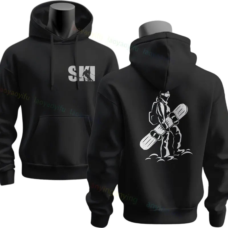 Men's Ski & Snowboard Graphic Hoodie for Fall and Winter