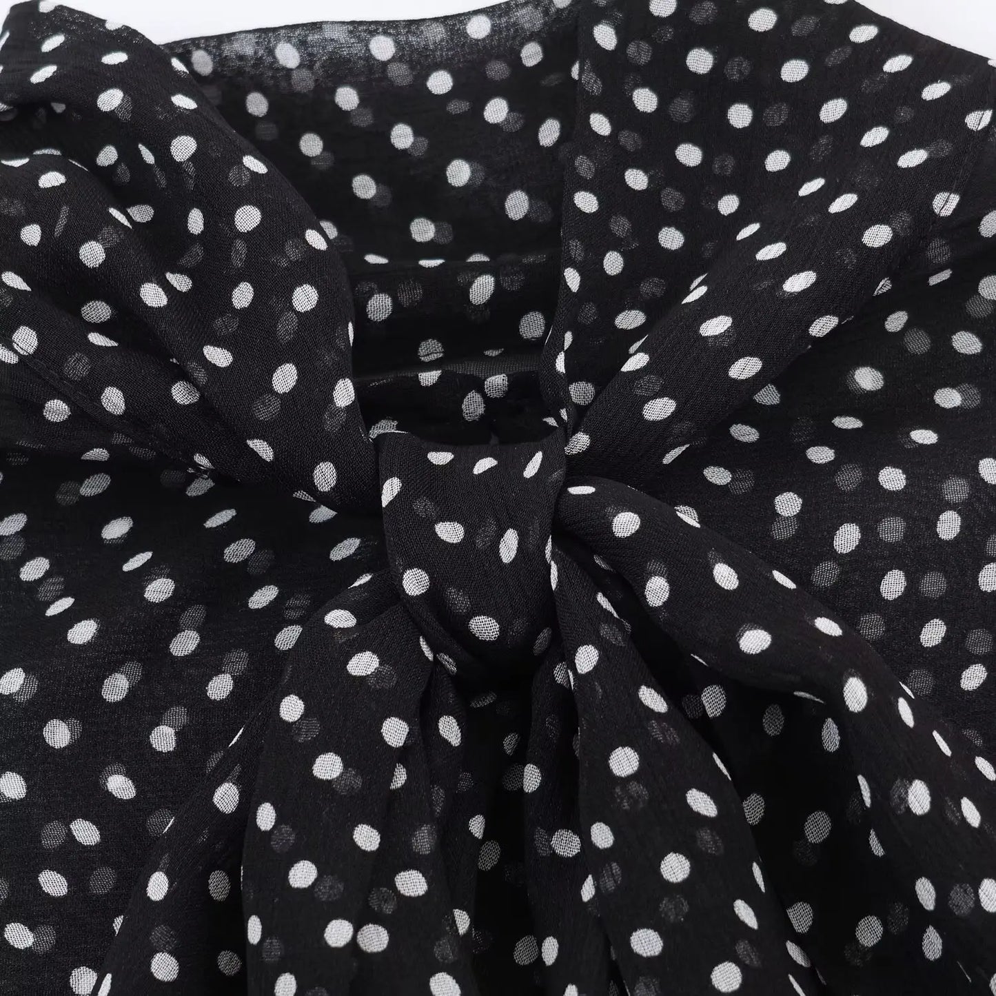 Polka Dot Printed Midi Skirts Two Piece Sets for Women 2025 Summer Chic Bow Tied Blouse Top Suits Woman 2 Piece Outfits
