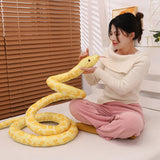 Giant Python-Print Plush Snake Pillow & Home Décor