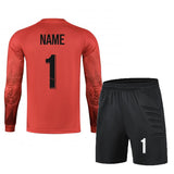 Custom Men Boys Girl Soccer Shirt Goalkeeper Uniform Long Sleeve Football Training Goalkeeper Top Soccer Jersey Pant Shorts Sets