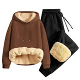 Men’s Thickened Lamb Velvet Hoodie Set
