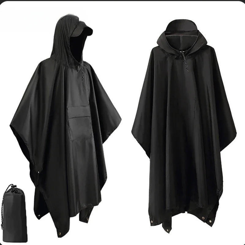 3-in-1 Hooded Waterproof Rain Poncho | Outdoor Adventure