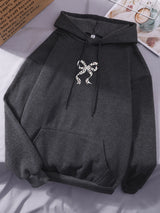 Y2K Bow Leopard Print Fleece Hoodie