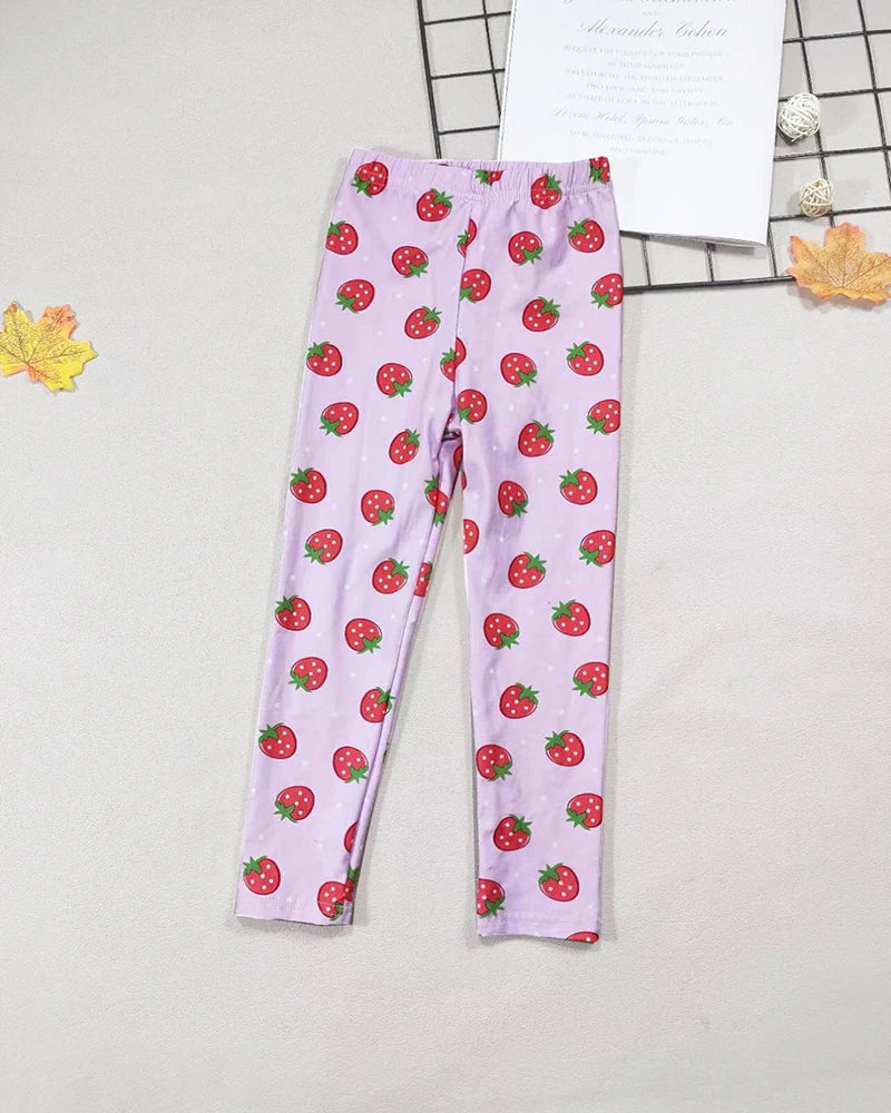 Girls' Floral Cartoon Fashion Leggings