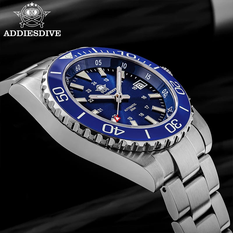 ADDIESDIVE Men's Watch 8215 Mechanical Sapphire Luminous Diving Watch 200m Ceramic Bezel Automatic Watch Clock Gift Watch AD2504