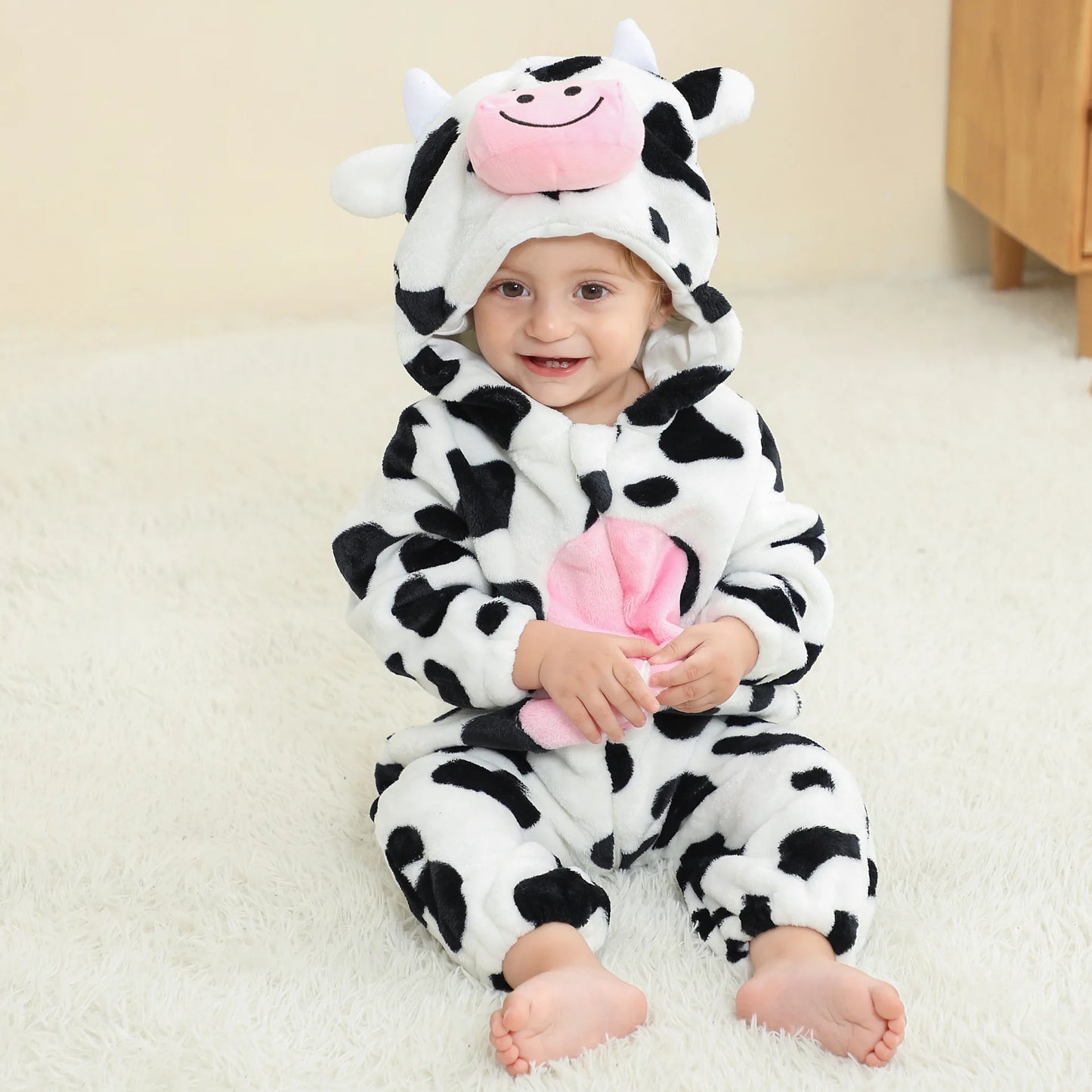 Adorable Animal Cartoon Baby Winter Rompers