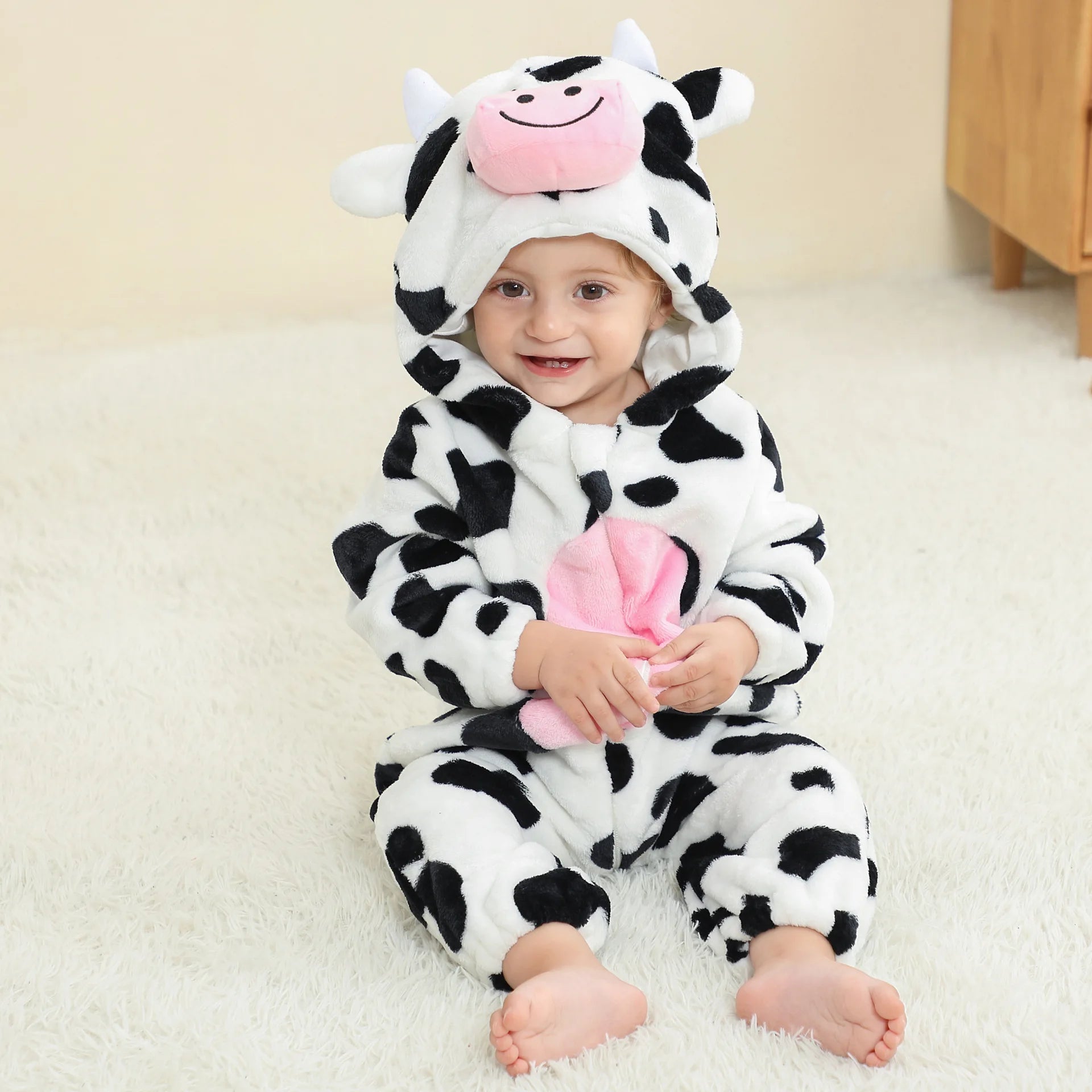 Adorable Animal Cartoon Baby Winter Rompers