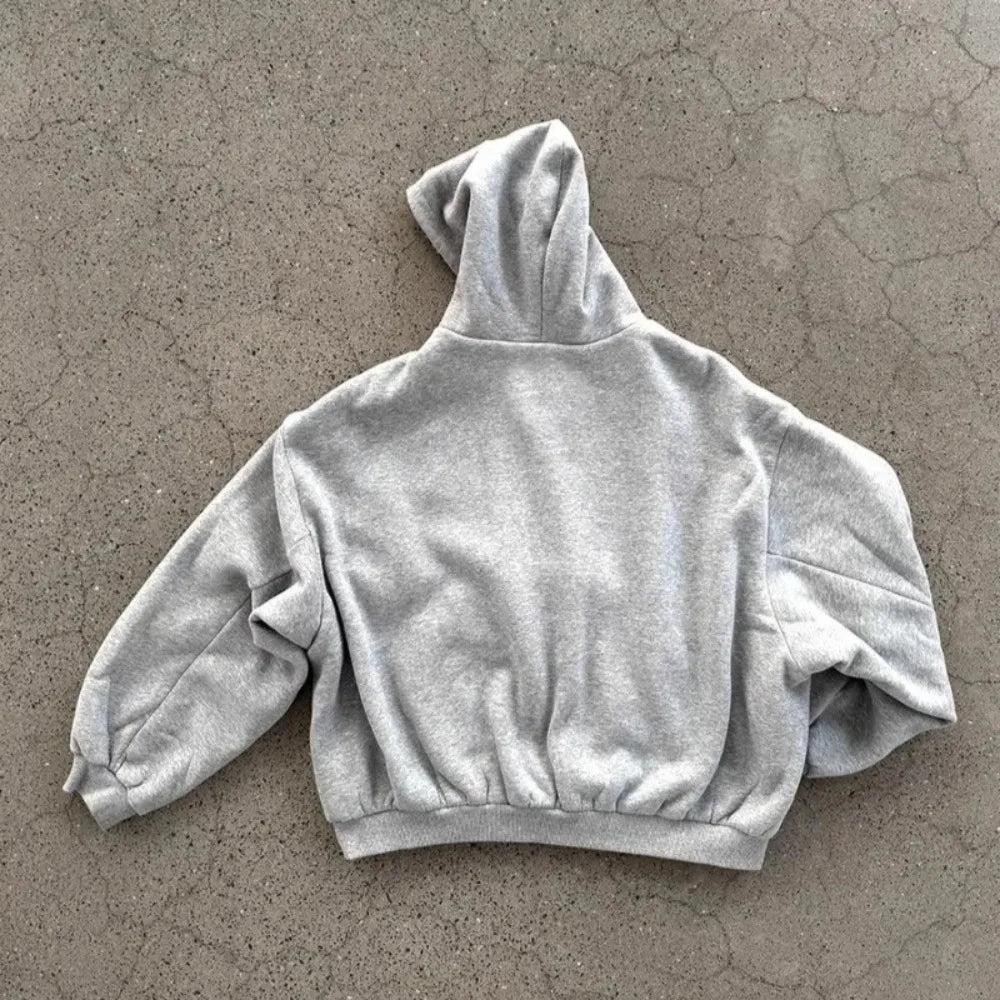 Reversible Oversized Plaid-Lined Hoodie