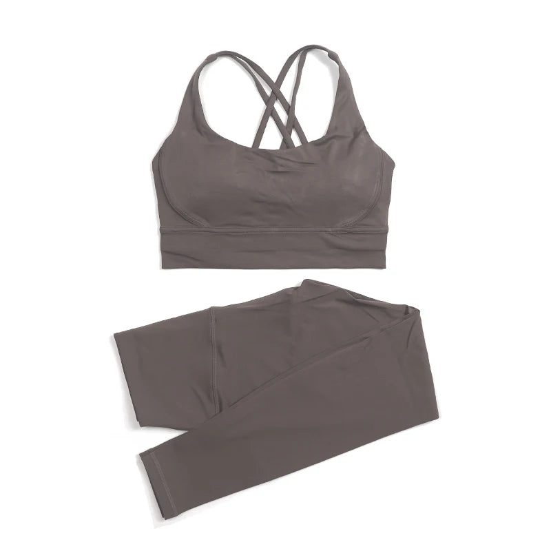 Women's Yoga Set with Sports Bra & High-Waist Leggings