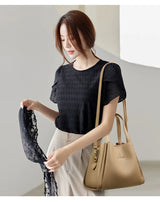 Genuine Brand Sturdy Durable Soft Leather Top-handle Bags Female Handbags Women 3 Layer Shoulder Crossbody Totes Messenger Bag