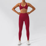 2-Piece Women's High-Waist Yoga Set – Seamless Long Sleeve Workout Suit