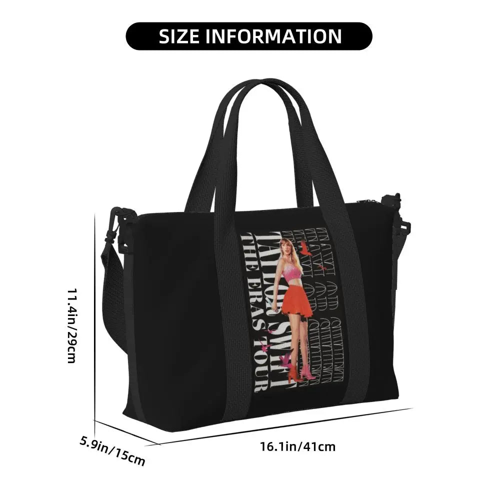 Custom The Eras Tour 1989 Taylor's Swift's American Pop Singer Tote Bag Women Large Capacity Beach Gym Travel Bags