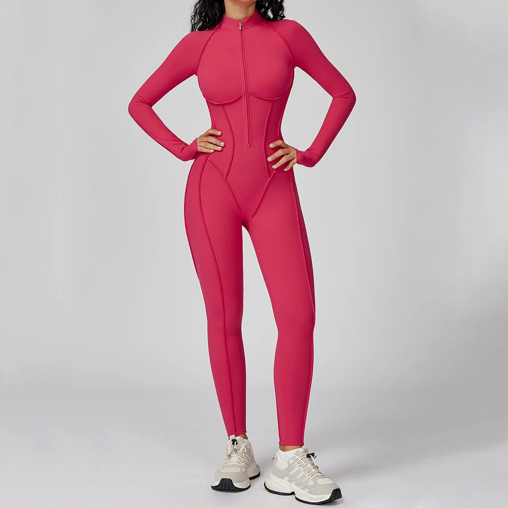 Long-Sleeved Performance Yoga Bodysuit