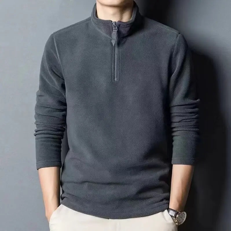 Men’s Fleece Half-Zip Stand-Collar Sweatshirt
