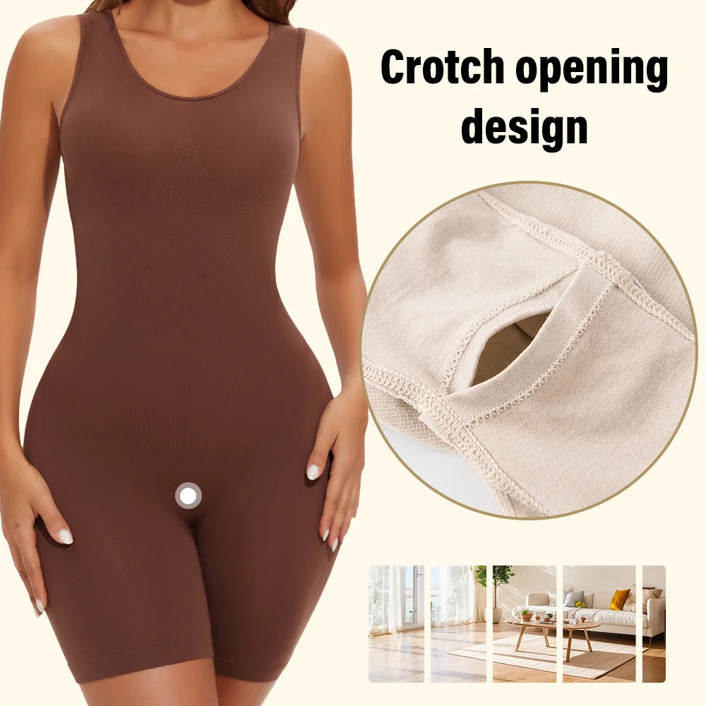 USA-Made Seamless Full Coverage Body Shaper – Firm Control Thigh Slimming Bodysuit