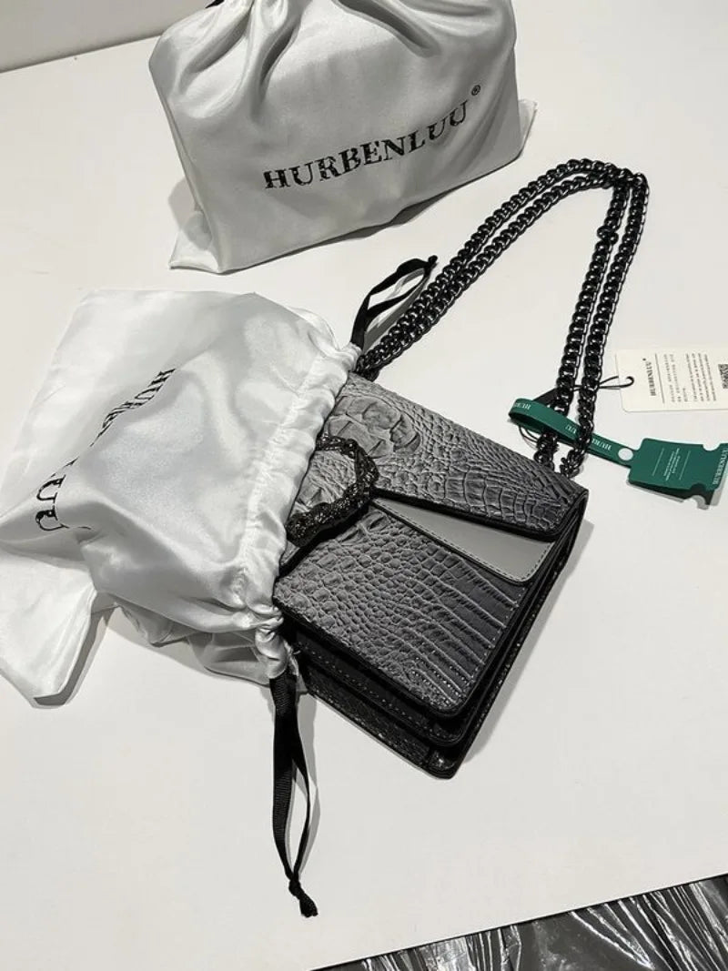 Crocodile Pattern Dionysus Underarm Bag