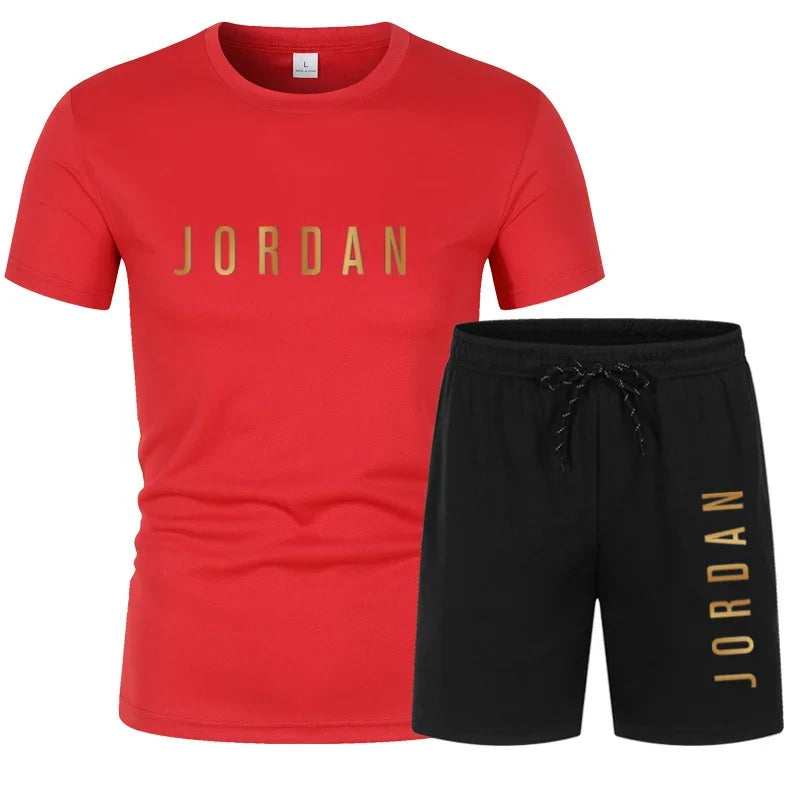 Men's Printed Knit Two-Piece Set – T-Shirt & Shorts