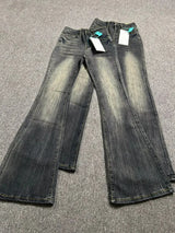 Women's Vintage Wide-Leg Flare Jeans – Black Grey