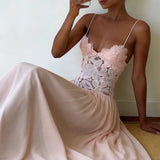 Lace Patchwork Ankle-Length Dress for Women