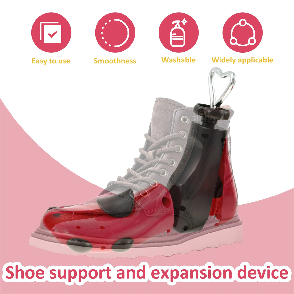 1/2Pcs Universal Shoe Stretcher Adjustable Boot Stretcher PC Sneaker Shoe Widener with Steel Shaft for Men and Women