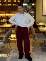 Autumn Burgundy Sweatpants Women Straight Leg Sport Pants Cotton Ladies Coffee Basic Joggers Wide Leg Women's Pants And Trousers