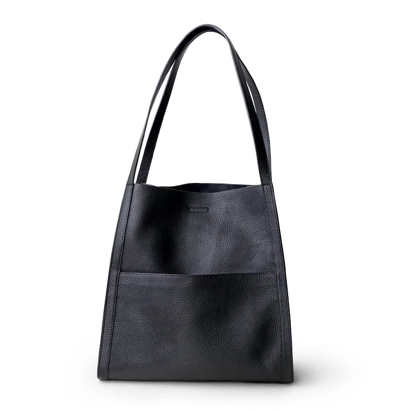2025 New Women Bag Female Luxury Fashion Shoulder Bags Lady Soft 100% Cowhide Genuine Leather Niche Design Tote Bucket Handbag