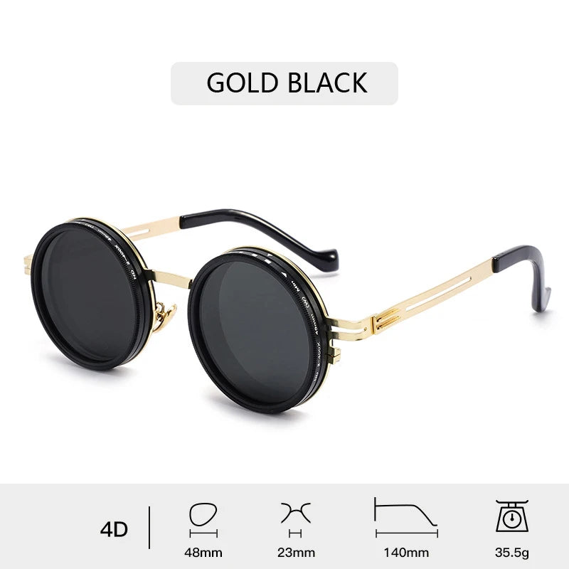 New Adjustable 1-9 Sunglasses Punk Polarized Sun Glasses Men Women Round ND Filter Lenses Retro Fishing Eyeglasses Shades
