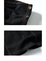 American Vintage Denim Jacket Men Stand Collar Cotton Spring Metal Button Splicing Regular Fit Streetwear Trendy Casual Outwear