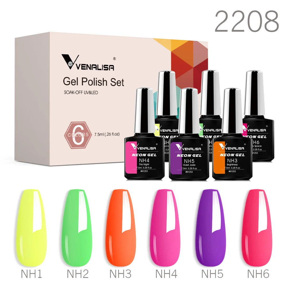 VENALISA 6pcs/kit Autumn Color Collection Fall Nails Brown Earth Gel Nail Polish TPO FREE Soak Off UV LED Semi Permanent Gel Set