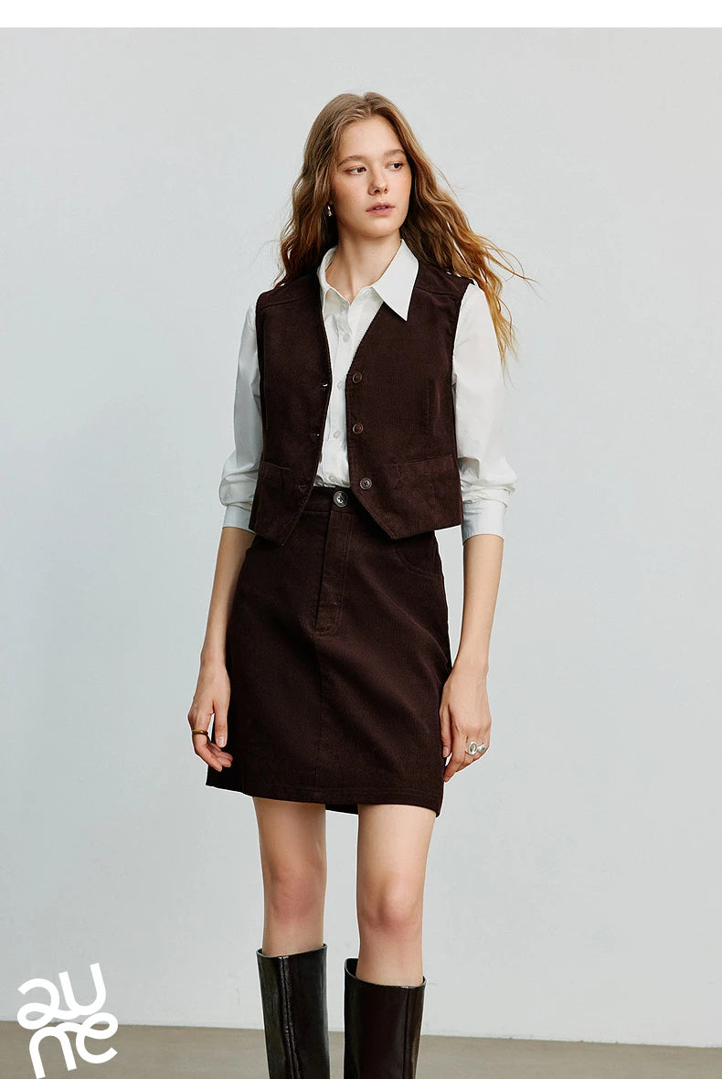 Toyouth Corduroy A-Line Mini Skirt | Autumn 2025
