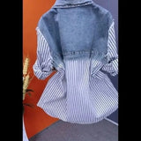 Two-Tone Splicing Denim Jacket