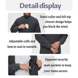 TACVASEN Men's Fleece Jacket Soft Warmth Windproof Full Zip Up Coat Multiple Zipper Pockets Hiking Working Outdoors Windbreaker