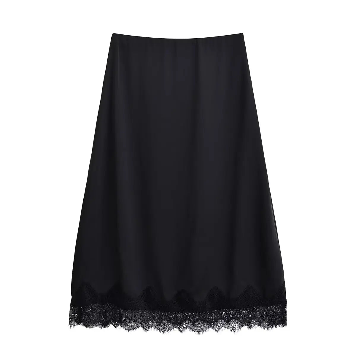 Tidalyf 2025 Women Two Piece Skirt Set Off Shoulder Lace Trim Cami Top with Split Hem Midi Skirt Sexy Elegant Outfit