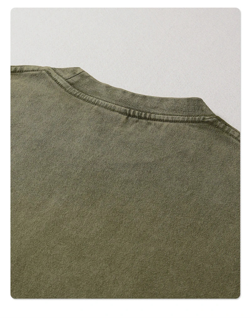 Men's Washed Cotton T-Shirt, Loose Fit 275gsm