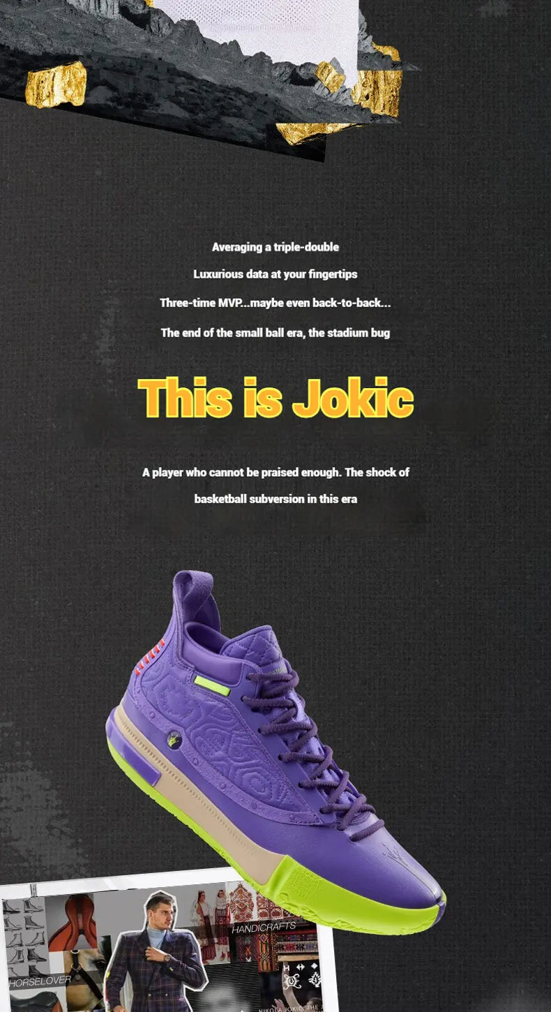 361 Degrees Joker 1 Men Combat Basketball Shoes Jokic High-top Anti-slip Shock-Absorbing Wear-resistant Male Sneakers 572511103