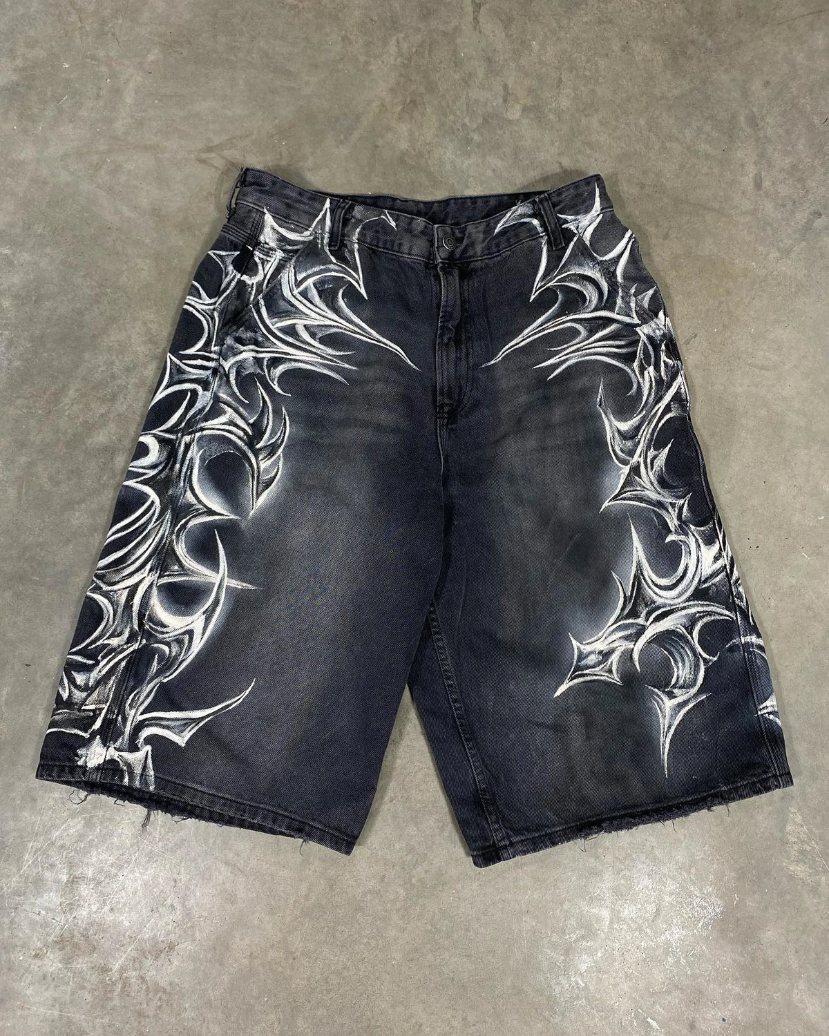 90s Vintage Flower Denim Shorts