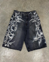 90s Vintage Flower Denim Shorts
