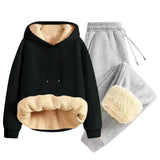 Thickened Lamb Velvet Hoodie & Jogger Set