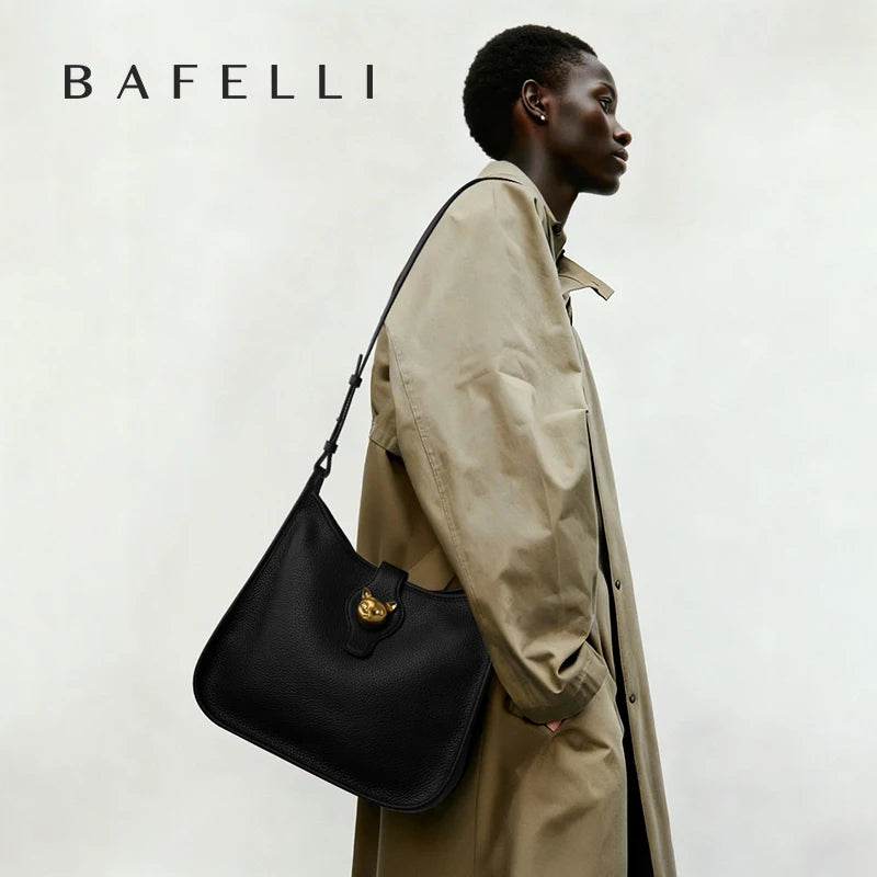 BAFELLI Genuine Leather Bucket Bag – Shoulder & Crossbody