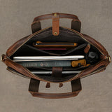 Men Briefcase Genuine Leather Laptop Bag 14 15.6" PC Doctor Lawyer Computer Bag Cowhide Male Briefcase Leather Men Business Bag
