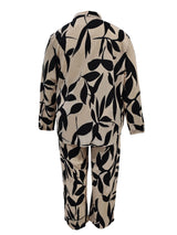 Plus Size Leaf Print 2-Piece Set