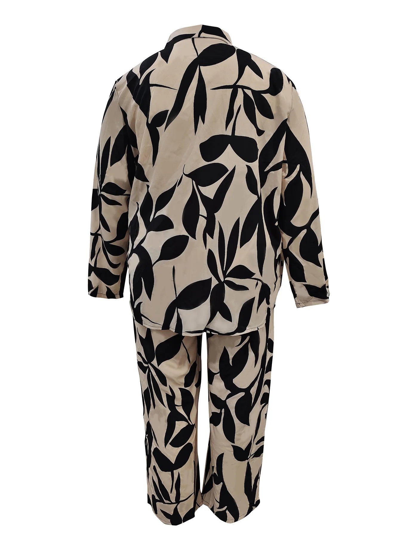 Plus Size Leaf Print 2-Piece Set