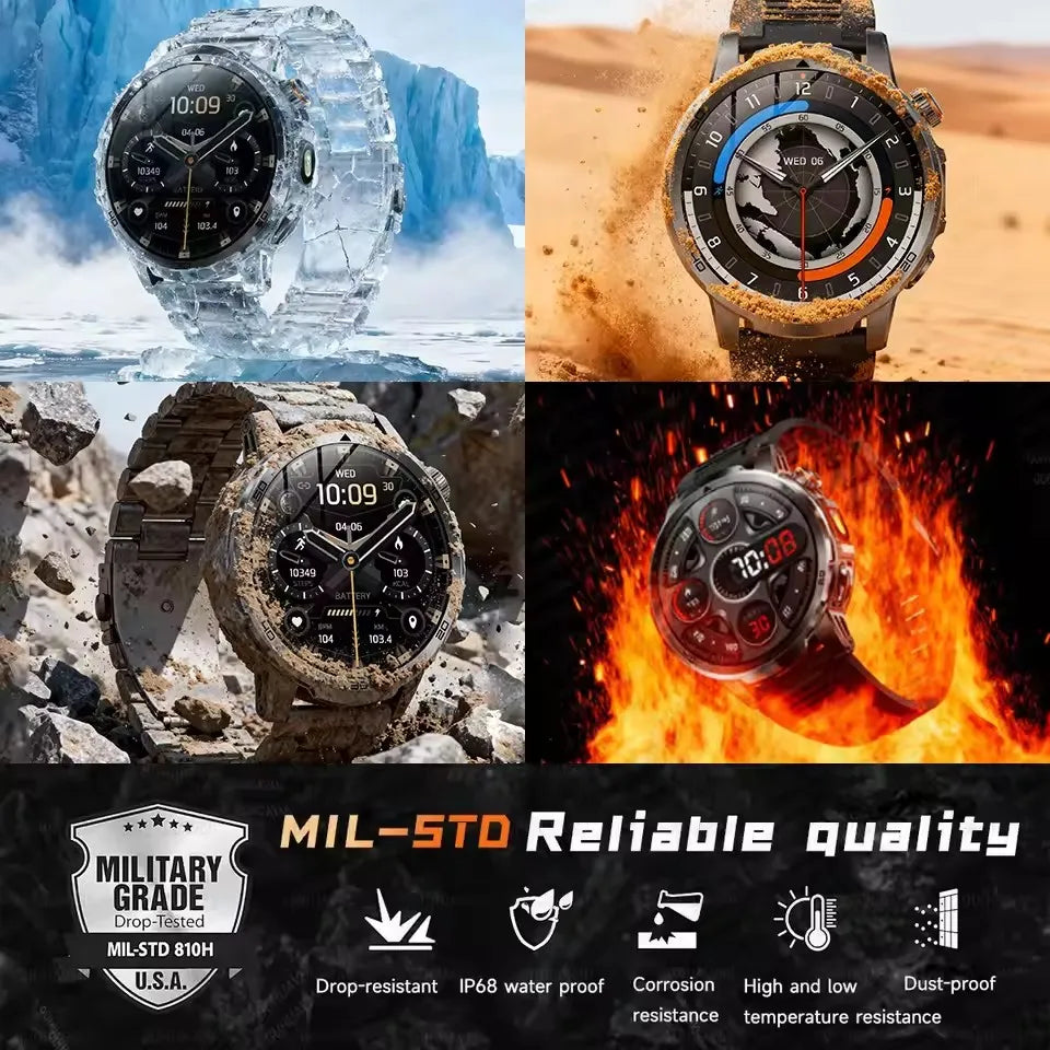 GUHUAVMI AK95 Pro Smartwatch – AMOLED, GPS & Flashlight