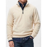 Mens Zip Up Streetwear Mock Neck Jumper Winter Warm Fleece Knit Top Long Sleeve Pullover Outdoor Work Jacket Coats Sweatshirts